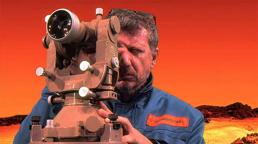 Metoděj at work as a land surveyor